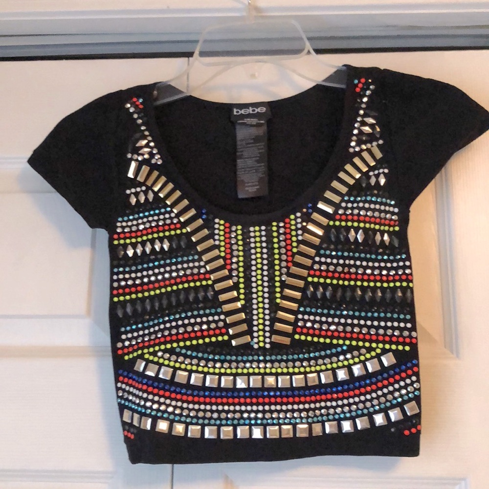 Detailed Black Crop Top